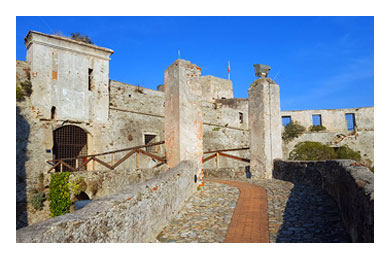 Castelfranco, castle on the sea in Finale LIgure (SV) Italy
